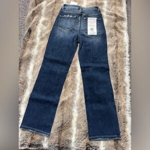 NWT-Risen Tummy Control Women's Straight Leg Jeans - Blue Size 3/26
